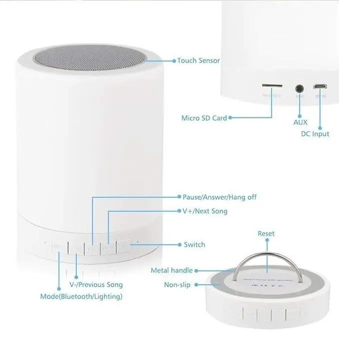 Touch lamp Portable speaker.webp